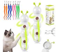 Whack a Worm Post Cat Toy, Interactive Caterpillar Smart Motion Cat Toy with Worm Design & Motion Sensor, Automatic Indoor Electronic Cat Toys, with Suction Cup Base & USB Rechargeable (#B) (#B*2PC)