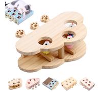 Whack Attack Cat Toy, Wooden Whack-a-Mole Cat Toy, Interactive for Claw Grinding Rest Entertainment, Play Wooden Whacks-A-Mole Keeps Pets Entertained for Cats and Kittens (3-Holes-Mouse)