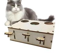 Whack Mole Cat Playset, Interactive Cat Toy, Confuse-a-Cat Interactive Toy, Creative Wooden Cat Toy, Whack-A-Mole Kitten Playset K Interactive