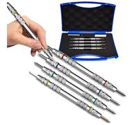 WhAeoy Mohs Hardness Test Kit- 4 Pack, 2-9 Scratch Tester Hardness Test Pen, Stainless Steel Mohs Hardness Picks, with Storage Box, Single Dual Head De-sign, for Mineral, Gemstone, Floor,A