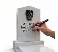 Whaikin Tombstone Marker Pen, Waterproof Stone Touch-Up Marker for Faded Grave Inscriptions, Strong Coverage Permanent Paint Pen for Gravestone Lettering & Memorial Monument Repair (Black)