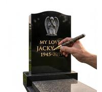 Whaikin Tombstone Marker Pen, Waterproof Stone Touch-Up Marker for Faded Grave Inscriptions, Strong Coverage Permanent Paint Pen for Gravestone Lettering & Memorial Monument Repair (Gold)