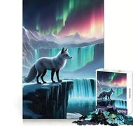 Whait Wolf Howling 1000 Pieces Puzzles for Adults Clear Thinking Stress Relief Fun Precise Edges Lovely Gift (38x26cm)