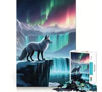 Whait Wolf Howling Adults 1000 Pieces Puzzle Mental Fun Game Advanced Laser Cutting Tech Amusing Challenge for Waiting Time (38x52cm)