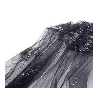 Whakano 1 m Shiny Glitter Tulle Fabric with Small Sequins, Sold by the Metre, 160 cm Wide, Decorative Fabric Tulle Roll, for Sewing, Crafts, Decorating, DIY Crafts, Curtains, Stage, Costume, Dress,