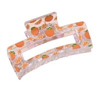 Whakano 1 Piece Haarspangen mit Frucht,Groß Transparent Claw Clip,Haarstyling Zubehör,Rutschfeste Haarklammern,Haarschmuck für Girls Mädchen Damen und Frauen,Haar Clips für Dünnes Dickes Haar,Orange