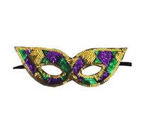 Whakano 1 x Carnival Mask Women, Venetian Tricolour Gold Purple Green Half Face Mask, Masquerade Ball Eye Mask for Women, Mask for Carnival, Halloween, Ball Party Costume, Cosplay Evening Dress, Style