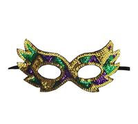 Whakano 1 x Carnival Mask Women, Venetian Tricolour Gold Purple Green Half Face Mask, Masquerade Ball Eye Mask for Women, Mask for Carnival, Halloween, Ball Party Costume, Cosplay Evening Dress, Style