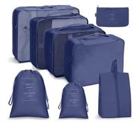 Whakano 8-Piece Suitcase Organiser Set, Packing Cubes for Clothes, Packing Bags, Travel Cubes, Clothes Bags with Shoe Bag, Cosmetic Bag, Laundry Bag, Travel Organiser for Holiday and Home