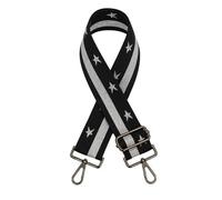 Whakano Bag Strap with Five-Pointed Star, 5 cm Wide Adjustable Shoulder Strap, Shoulder Strap 75-130 cm, Women's Shoulder Strap for Handbags, Strap, Bags, Handbags, Black Silver, Black Buckle