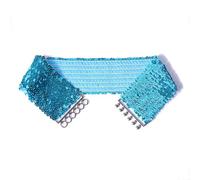 Whakano Elastic Sequin Belt for Women, Shiny Waist Belt with Sequins, Decorative Belt, Sequin Trim, Belly Dance Performance Costume, Belt for Halloween, Carnival Party, sky blue, One Size