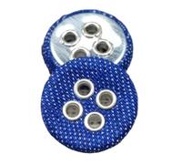 Whakano Pack of 10 Round Buttons for Sewing, DIY Craft Buttons, 4 Hole Decorative Buttons with Fabric Cover, Eyelet Buttons, Replacement Buttons for DIY Sewing, Jumper, Coats, Cardigan, Suit, Shirt