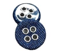 Whakano Pack of 10 Round Buttons for Sewing, DIY Craft Buttons, 4 Hole Decorative Buttons with Fabric Cover, Eyelet Buttons, Replacement Buttons for DIY Sewing, Jumper, Coats, Cardigan, Suit, Shirt
