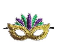 Whakano Pack of 2 Carnival Mask Women, Venetian Tricolour Gold Purple Green Half Face Mask, Masquerade Ball Eye Mask for Women, Mask for Carnival Halloween Ball Party Costume Cosplay Evening Dress
