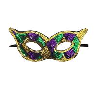 Whakano Pack of 2 Carnival Mask Women, Venetian Tricolour Gold Purple Green Half Face Mask, Masquerade Ball Eye Mask for Women, Mask for Carnival Halloween Ball Party Costume Cosplay Evening Dress