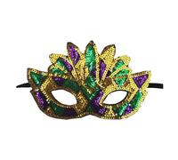 Whakano Pack of 2 Carnival Mask Women, Venetian Tricolour Gold Purple Green Half Face Mask, Masquerade Ball Eye Mask for Women, Mask for Carnival, Halloween, Ball Party Costume, Cosplay Evening Dress
