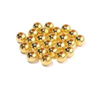 Whakano Pack of 200 Round Beads for Threading, Faux Pearl Round Beads with Hole Round, ABS Beads for Vase Fillers, for Crafts, Bracelets, Necklaces, Clothing, Key Chain Decoration, 12 mm, Golden B