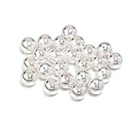 Whakano Pack of 200 Round Beads for Threading, Faux Pearl Round Beads with Hole, Round, ABS Beads for Vase Fillers, for Crafts, Bracelets, Necklaces, Clothing, Key Chain Decoration, 12 mm, Silver