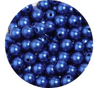 Whakano Pack of 200 Round Beads for Threading, Faux Pearl Round Beads with Hole, Round, ABS Beads for Vase Fillers, for Crafts, Bracelets, Necklaces, Clothing, Key Chain Decoration, 12 mm, Royal Blue