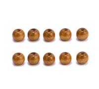 Whakano Pack of 30 Round Coloured Wooden Beads for Crafts, Natural DIY Wooden Beads with Hole, for Crafts, Macrame, Handmade for Christmas, Birthdays, Rewards, 25 mm, Coffee