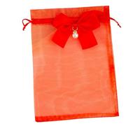 Whakano Pack of 5 Organza Bags with Drawstring, Organza Bag with Bow, Jewellery Bag, Gift Bag, for Wedding, Birthday, Sweets, Jewellery, Gift Wrapping, Party, Red, 30 x 40 cm