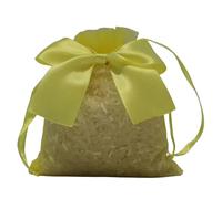 Whakano Pack of 5 Organza Bags with Drawstring, Organza Bag with Bow, Jewellery Bag, Gift Bag, for Wedding, Birthday, Sweets, Jewellery, Gift Wrapping, Party, Light Yellow, 17 x 23 cm