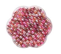 Whakano Pack of 500 Round Beads for Threading, Colour Gradient Beads Made of ABS, Loose Beads with Hole, Craft Beads for DIY Making Jewellery, Bracelet, Necklaces, Clothing, Key Ring Decoration, Rose