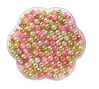 Whakano Pack of 500 Round Beads for Threading, Colour Gradient Beads Made of ABS, Loose Beads with Hole, Craft Beads for DIY Making Jewellery, Bracelet, Necklaces, Clothing, Key Ring Decoration, Pink