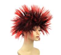 Whakano Rocker Punk Popstar Wig Adult Wig, Wild 80s Disco Wig, Explosive Head, Synthetic Hair for Carnival/Fancy Dress & Theme Party, Halloween, Christmas, Cosplay Party, Red