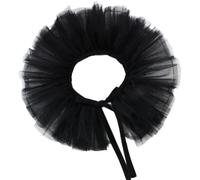 Whakano Tulle Mesh Puff Collar Fake Collar Removable, Vintage Renaissance Elizabethan Ruffle Collar for Banquet, Cosplay, Dance, Party, Halloween and Photography Accessories, Stage Costumes, Black