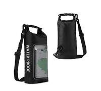 Whakano Waterproof Bag 2L with Rolltop Closure, Shoulder Bags Pack Sack with Adjustable Shoulder Strap, Dry Bag for Outdoor, Kayaking, Swimming, Rafting, Beach and Water Sports, black, 34,5x7,5x13,5cm