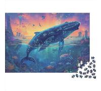 Whale (2) Jigsaw Puzzles Puzzles for Adults Kids. 1000 Piece Great Gifts Challenge Toy Educational Games Home Decoration for Adults& Kids Age 14 Years Up 1000pcs (75x50cm)