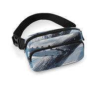 Whale Above Sea Water in The Ocean Fanny Pack with Multiple Pockets, Personalized Waist Bag with Zipper, Multifunctional Bum Bags for Travel, Belt Bag with Adjustable Strap, Crossbody Bags
