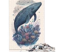 Whale Attractive Puzzle 500 Piece Adult Jigsaw Puzzle Puzzle Adult Jigsaw Puzzle Home Educational Games DIY Toys 500pcs (52x38cm)