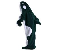 Whale Blanket Hoodies Adult, Wearable Whale Onesie Blanket, Soft Cozy Plush Whale Costume Pajamas Animals Sleeping Bag, Halloween Christmas Costumes Onesie for Women and Men Green