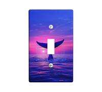 Whale Blue Ocean Sunset Tail Light Switch Cover Plate for Nautical Decor Thermoplastic Wall Plates, Standard Size