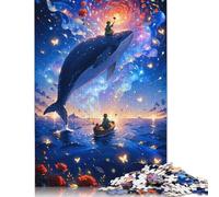Whale Boy in Dreamy Sky 500 Pieces Jigsaw Puzzles for Adults- Impossible Puzzle - Puzzles Brain Challenge Puzzle for Kids 500pcs (52x38cm)