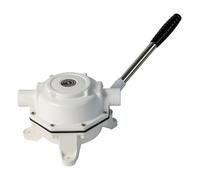 Whale BP0527 Mark V Manual Sanitation Pump, 1 ½-Inch Hose Connections, Maximum of 17.5 GPM (70 Strokes Per Minute) - Bulkhead Discharge, White