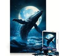 Whale Breach, Moonlight Ocean 1000 Piece Jigsaw Puzzle for Teenagers Smart Training Cozy Pastime Flawless Cut Bday Surprise (38x52cm)