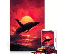 Whale Breaching at Sunset 1000 Pieces Jigsaw Puzzles for Teenagers Clear Thinking Gentle Engagement Firm Interlock Nice Gift (38x52cm)
