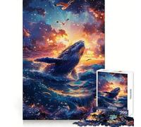 Whale Breaching at Sunset with Seagulls Adults Puzzles 1000 Piece Jigsaws Strategic Think Mindful Escape Precise Fit Nice Gift (38x26cm)