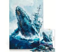 Whale Breaching Ship Jigsaw Puzzle 1000 Piece Think Training Casual Enjoyment Defined Edges Bday Surprise (50x75cm)