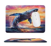 Whale Breaching Surface Of Ocean Mouse Pad Waterproof Ultra-Thin Non-Slip Rubber Base Square Mouse Mat Gaming Mousepad 7.9"x9.4"