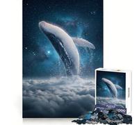 Whale Breaching through Clouds Into Space for Adults 1000 Piece Jigsaw Puzzle Sharp Mind Calm Downtime Crisp Cut Memorable Gift (38x52cm)