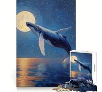 Whale Breaching Under The Moonlight Adult Jigsaw Puzzle1000 Pieces Mind Wellness Serene Activity Sharp Edges (38x52cm)