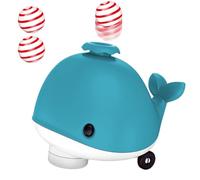 Whale Bubble Ball - Music, Cooling Fan, Flexible Wheel Blowing Whale | Interactive Pet Ball for Cats and Kittens, Blowing Game Balance, Cute Ocean Cat Entertainment
