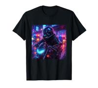 Whale Cyberpunk Rider Motorcycle Biker Synthwave T-Shirt