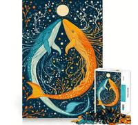 Whale Dance Under The Moon 1000 Piece Jigsaws Creative Skill Toy Tight Lock No Loose Pieces Bonding Activity for Loved Ones (50x75cm)