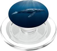 Whale Deep Ocean Underwater Marine Life Blue Scene Design PopSockets PopGrip for MagSafe