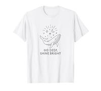Whale Design - Swim The Night Line Art T-Shirt